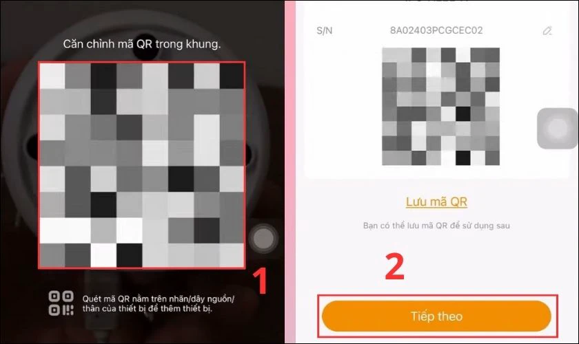 Sau đ&oacute; bạn đưa m&atilde; QR của camera IMOU v&agrave;o khung h&igrave;nh để qu&eacute;t m&atilde;