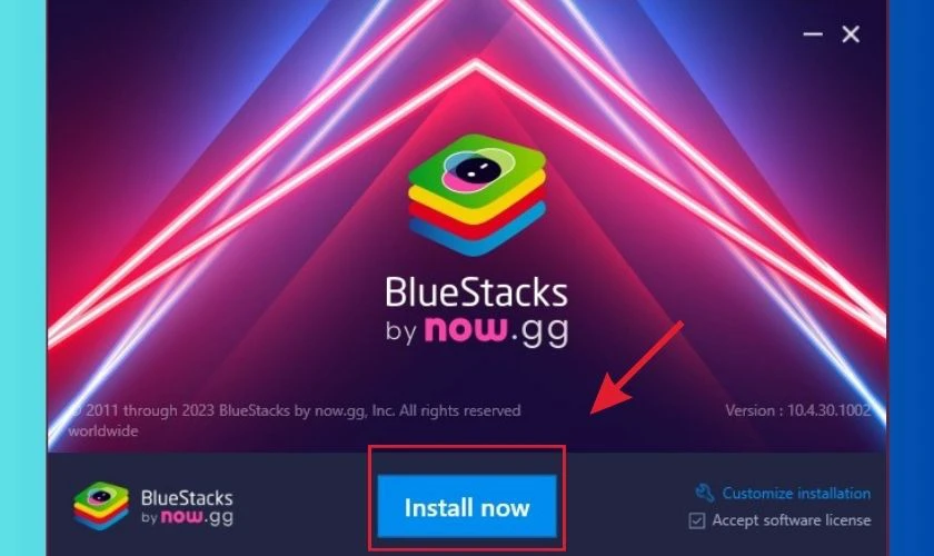 Nhấn chọn Install now để tải xuống Bluestack