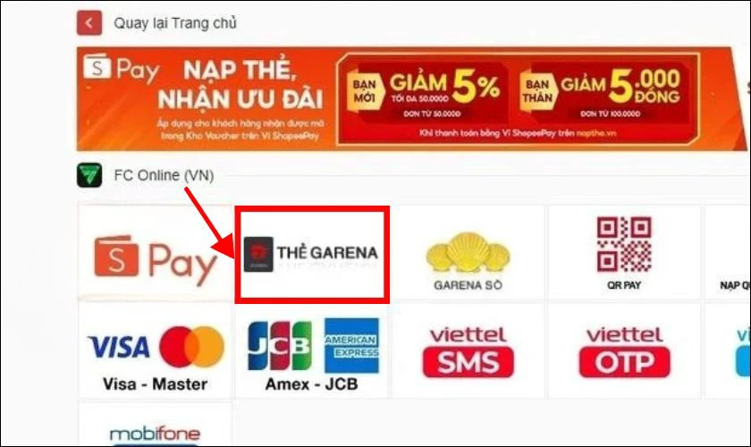 Cách nạp thẻ Garena bằng mã đã mua