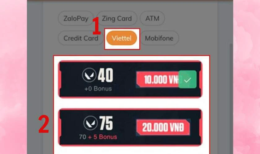 C&aacute;ch nạp Valorant bằng thẻ Viettel nhanh ch&oacute;ng
