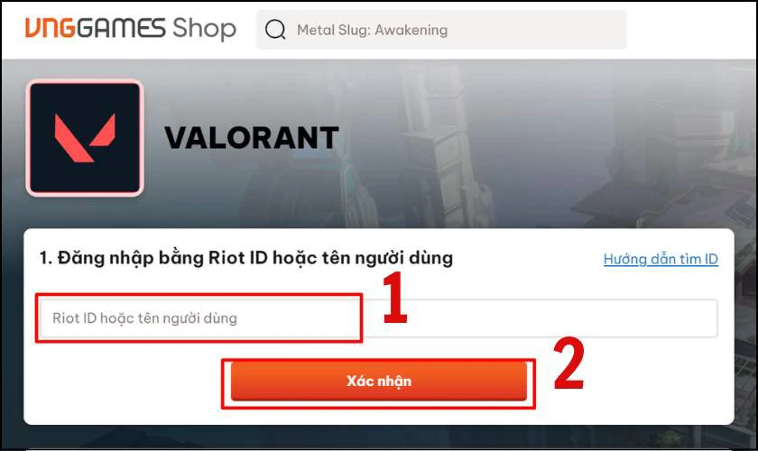 Nạp Valorant tr&ecirc;n trang chủ VNG