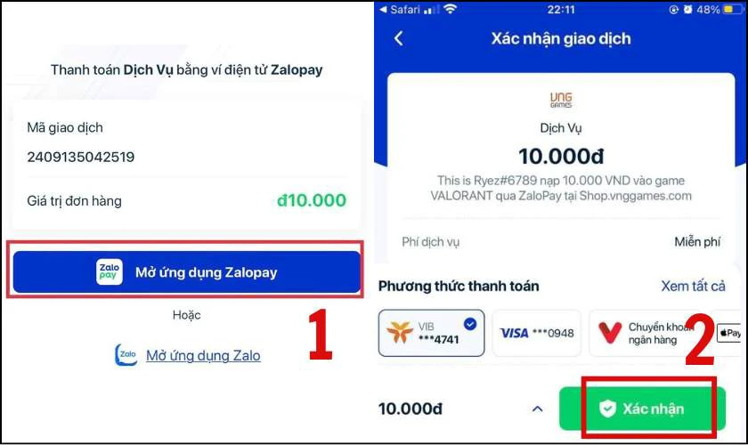 Nạp Valorant ZaloPay đơn giản nhất nhanh