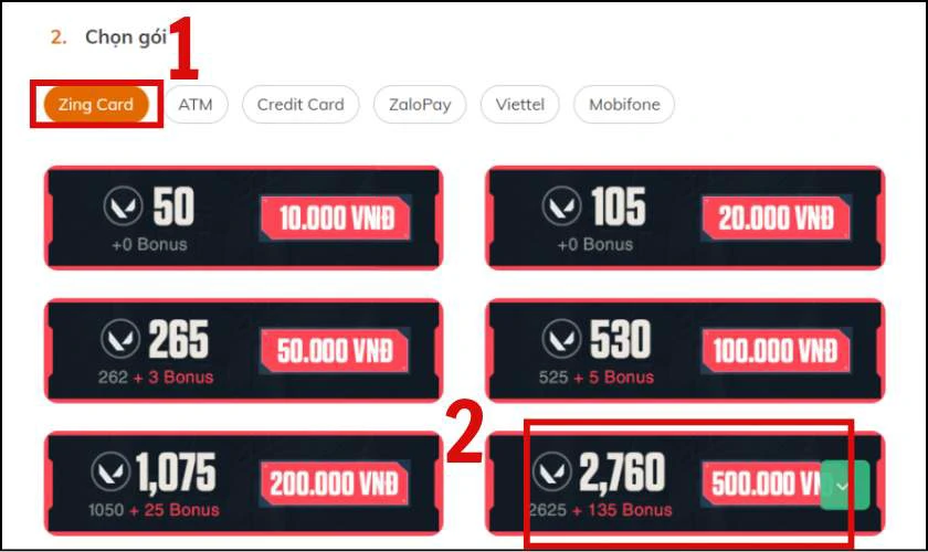 Nạp Valorant Zing Card trong 30s cực nhanh
