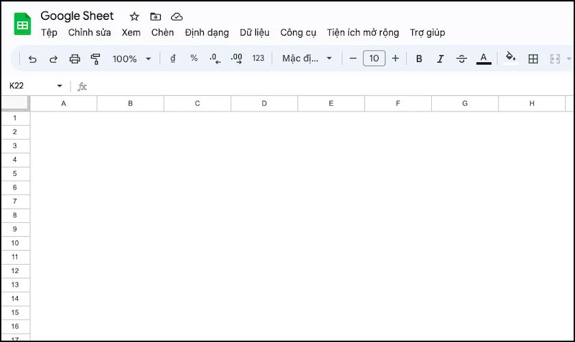 X&oacute;a đường kẻ ngang dọc giữa c&aacute;c &ocirc; trong Google Sheet 