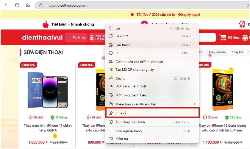 C&aacute;ch chia sẻ li&ecirc;n kết website bằng Nearby Share Windows
