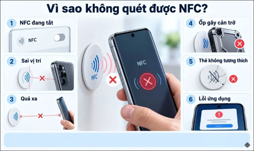 Vì sao điện thoại không quét được NFC?