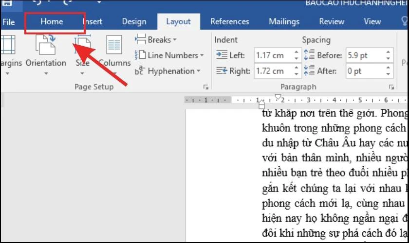 Cách loại bỏ ngắt trang trong Word thủ công