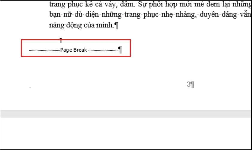 Chọn Delete huỷ bỏ ngắt trang