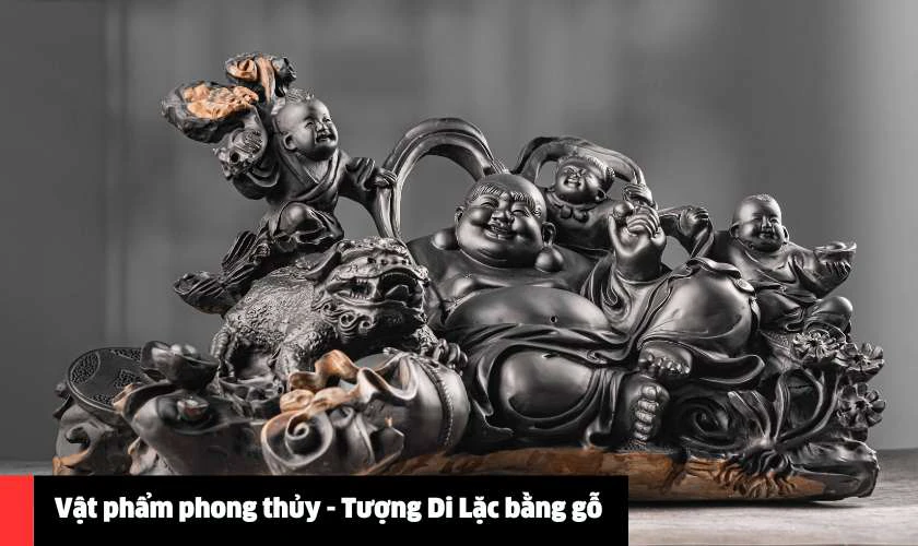 Vật phẩm phong thủy - Tượng Di Lặc bằng gỗ