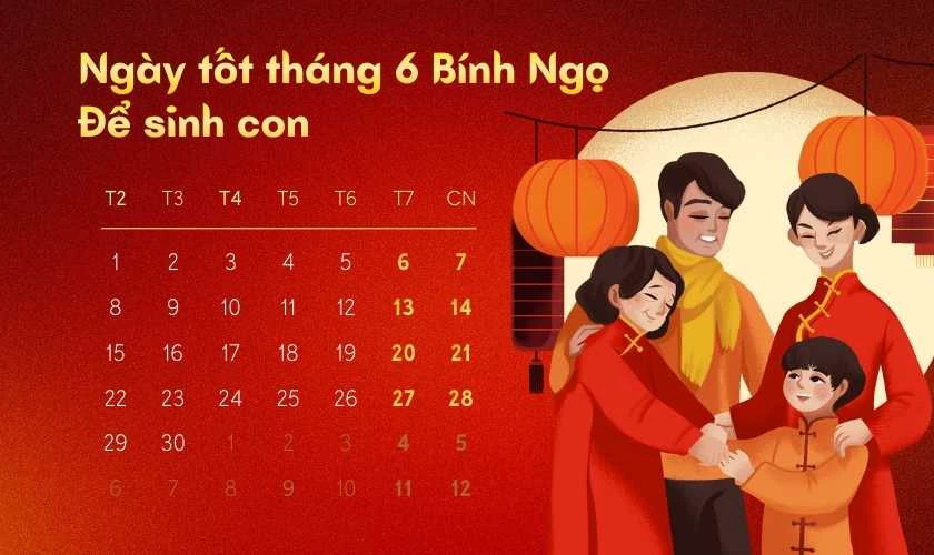 Ngày tốt tháng 6 năm 2026