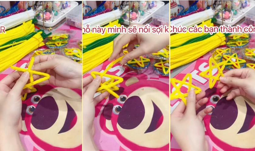 Cách làm ngôi sao Giáng sinh bằng kẽm nhung