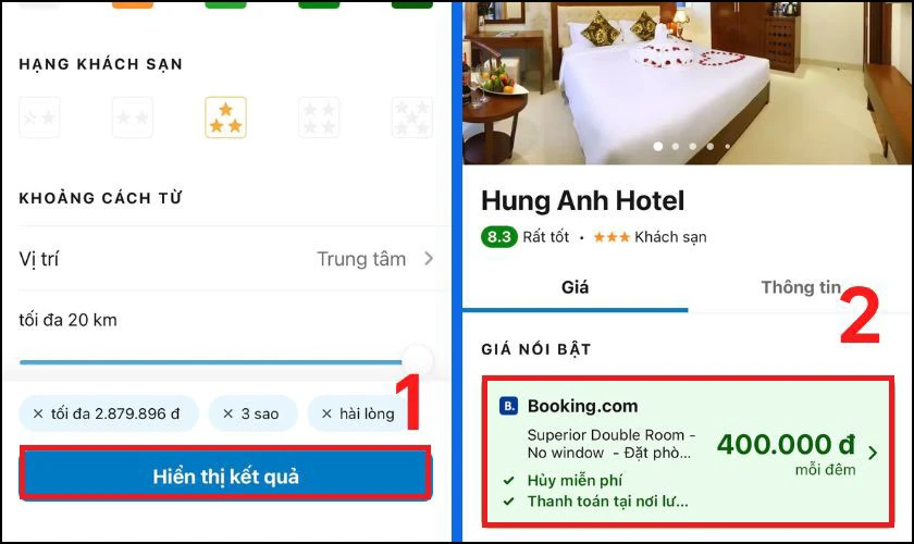 T&igrave;m nh&agrave; nghỉ gần đ&acirc;y 24/24 bằng Trivago đơn giản 