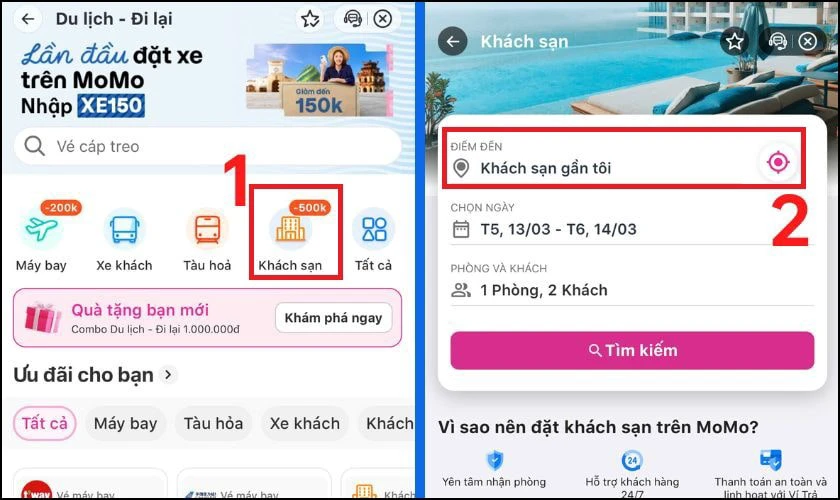 T&igrave;m nh&agrave; nghỉ gần đ&acirc;y gi&aacute; rẻ bằng MoMo