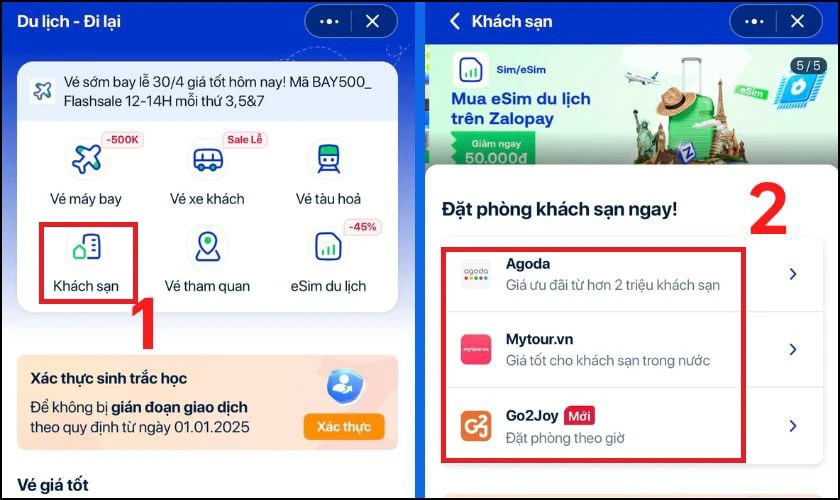 Chọn tiếp v&agrave;o mục Kh&aacute;ch sạn