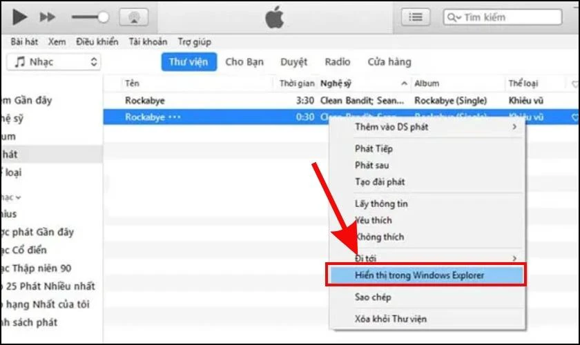 Nhấp chuột phải v&agrave; chọn Hiển thị trong Windows Explorer