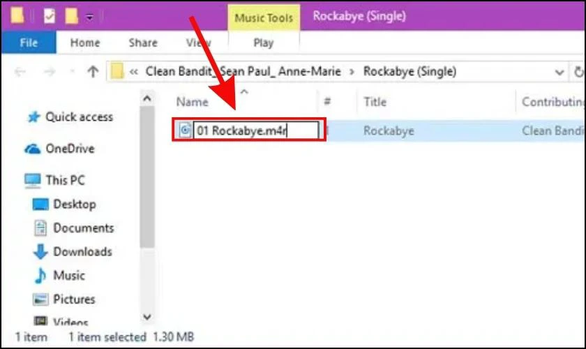 Đổi t&ecirc;n file v&agrave; đổi đu&ocirc;i từ .m4a sang .m4r