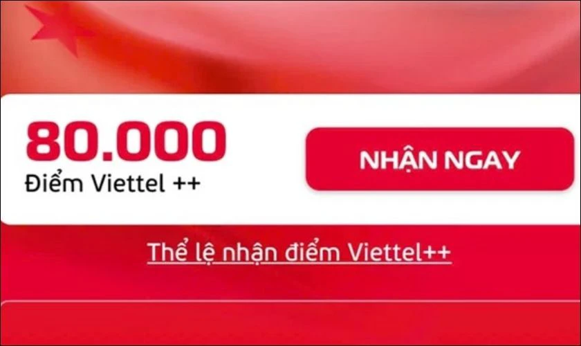 Lưu &yacute; khi nhận 80000 điểm Viettel