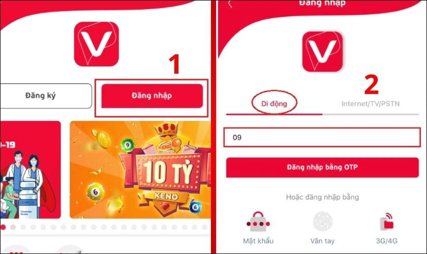 Kiểm tra trong ứng dụng My Viettel