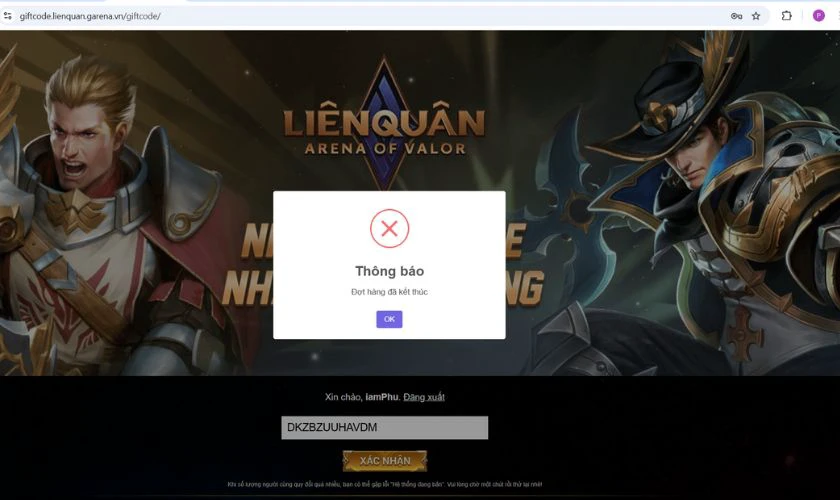 Tại sao kh&ocirc;ng đổi được code Li&ecirc;n qu&acirc;n