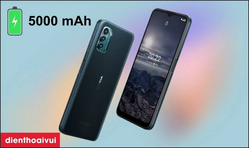 Dung lượng pin tr&acirc;u l&ecirc;n đến 5000 mAh&nbsp;của d&ograve;ng Nokia G Series&nbsp;
