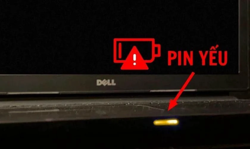 Laptop cạn pin l&agrave; nguy&ecirc;n nh&acirc;n khiến đ&egrave;n n&uacute;t nguồn laptop nhấp nh&aacute;y li&ecirc;n tục