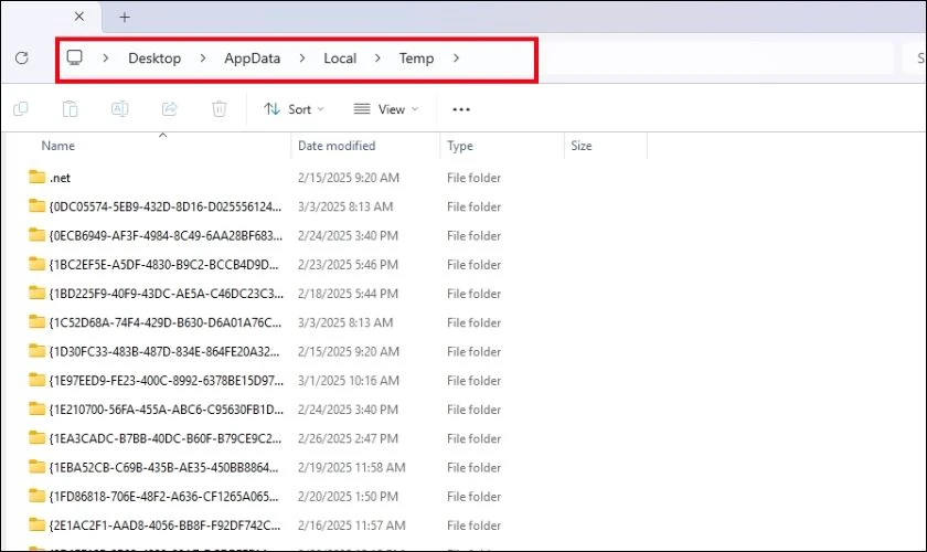 Xóa file tạm trong máy