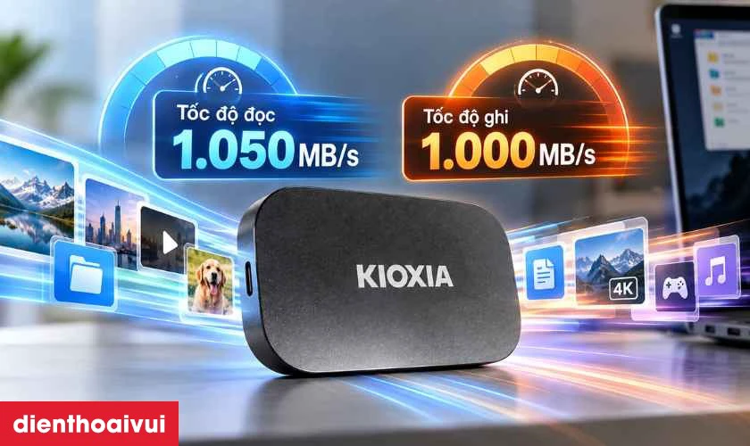 Tốc độ đọc l&ecirc;n đến 1.050MB/s, tăng tốc truyền dữ liệu