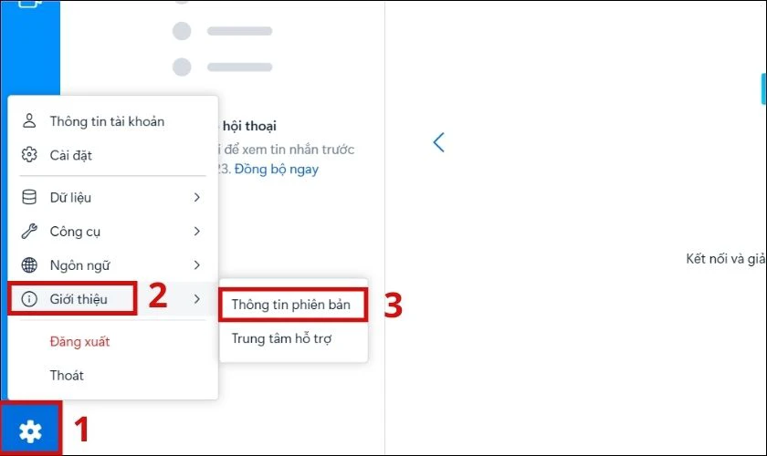 Cập nhật Zalo phiên bản mới nhất trên máy tính nếu không gõ được tiếng Việt