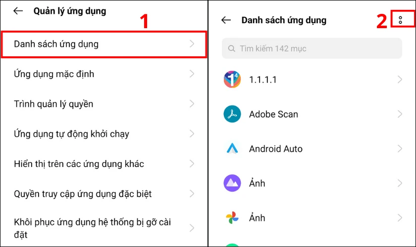 Nhấn vào biểu tượng dấu hai chấm