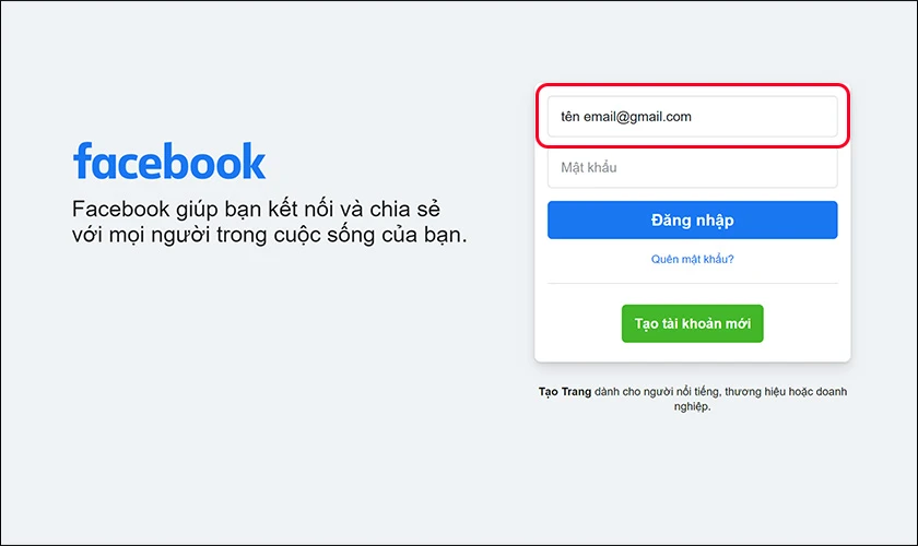 C&aacute;ch đăng nhập bằng Email đ&atilde; đăng k&yacute;, sửa lỗi Facebook bị từ chối truy cập