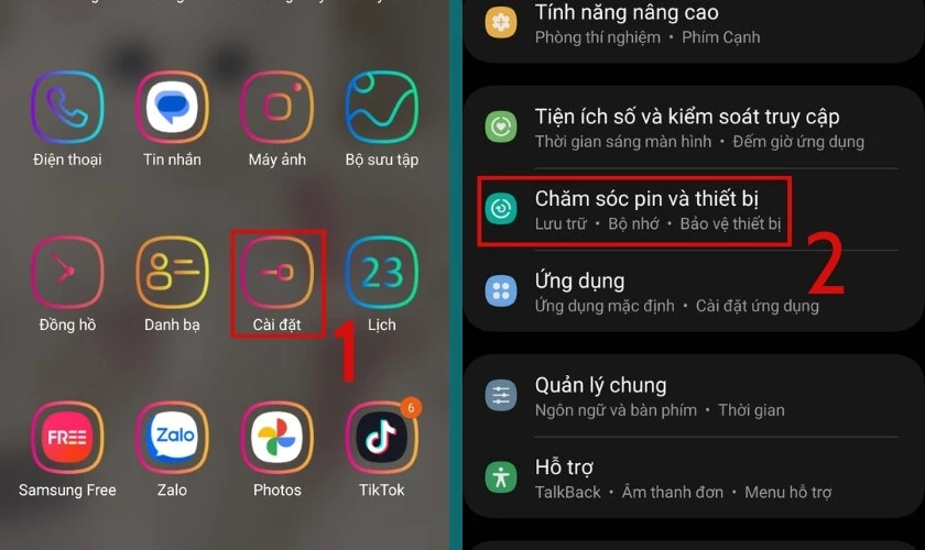Tắt nhanh chế độ tiết kiệm pin ở C&agrave;i đặt
