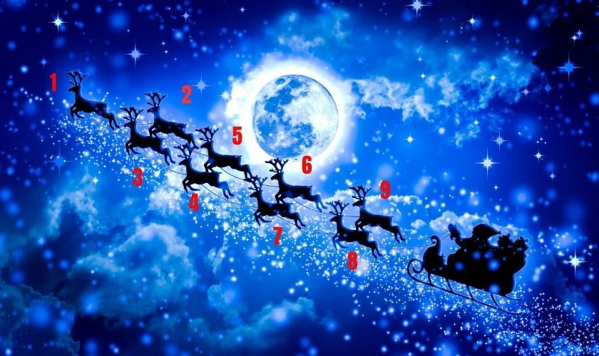 &Ocirc;ng gi&agrave; Noel cưỡi mấy con tuần lộc?
