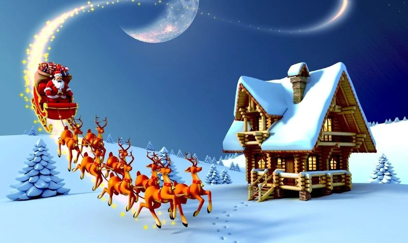 Ban đầu đo&agrave;n xe chở qu&agrave; của &ocirc;ng gi&agrave; Noel chỉ c&oacute; 8 con tuần lộc