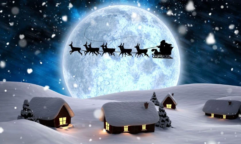 B&iacute; ẩn h&igrave;nh ảnh &ocirc;ng gi&agrave; Noel cưỡi tuần lộc trong đ&ecirc;m