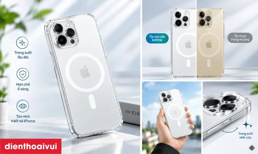 Giữ vững độ trong suốt vĩnh cửu không ngả vàng như chất liệu nhựa