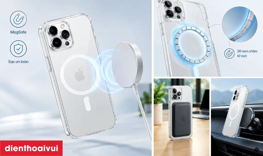 Vòng hút từ tính MagSafe kiên cố sạc pin an toàn