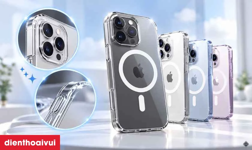 Ốp lưng iPhone 15 Pro Likgus Magsafe trong suốt