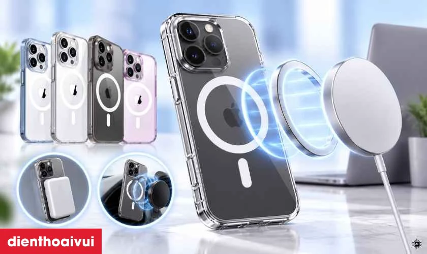 Tích hợp vòng nam châm tương thích MagSafe