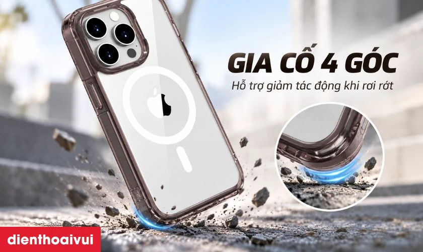 Gia cố 4 góc hỗ trợ giảm tác động khi va chạm