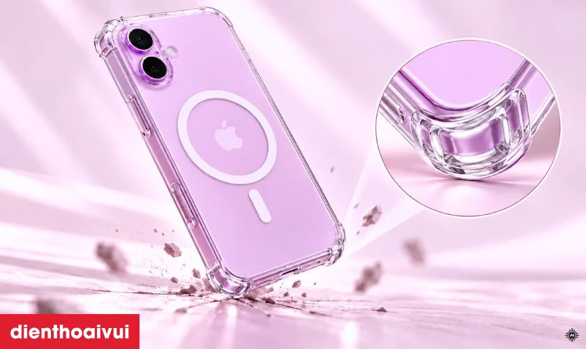 Bổ sung đệm kh&iacute; ở g&oacute;c gi&uacute;p giảm lực khi va đập