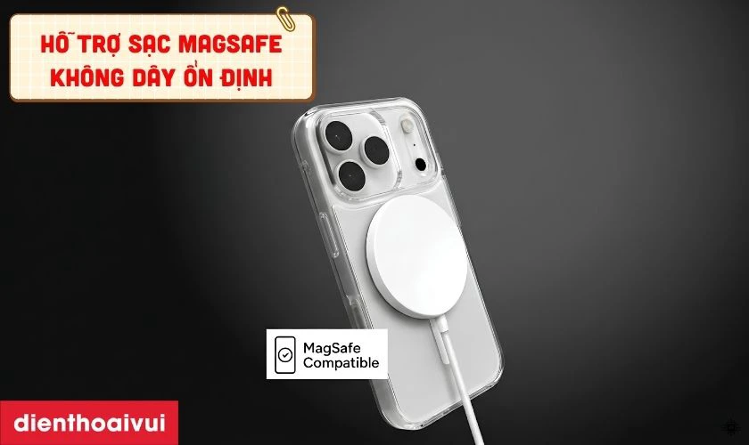 Lực hút MagSafe ổn định trên giá đỡ ô tô và sạc dự phòng