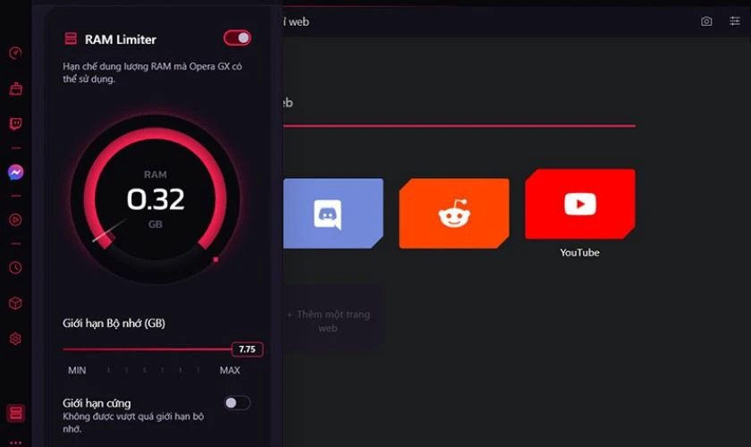 Bộ giới hạn RAM v&agrave; GPU