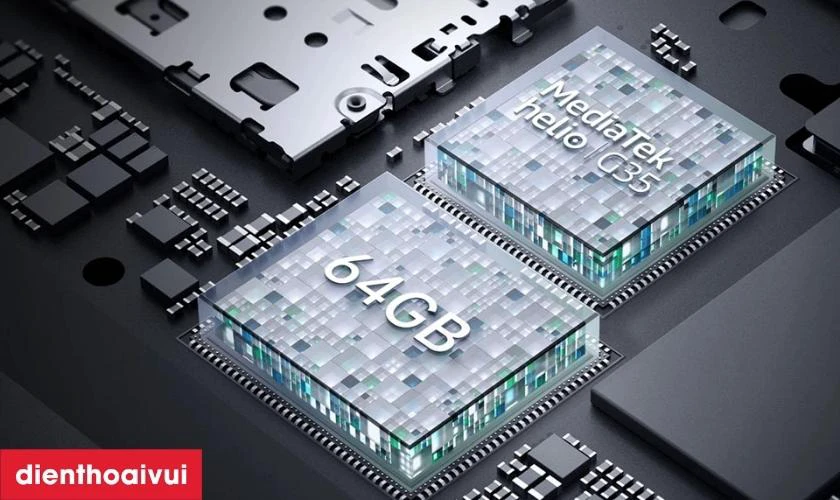 Chip Helio G35 mạnh mẽ, đa nhiệm cực tốt