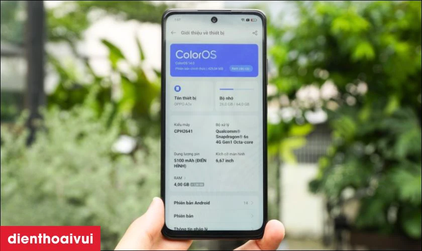 OPPO A3X 4GB 128GB - Cũ đẹp giao diện ColorOS 14 nhẹ, dễ dùng