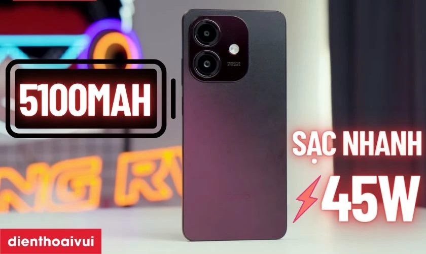 Pin dung lượng lớn 5100mAh cho phép OPPO A3X sử dụng cả ngày dài