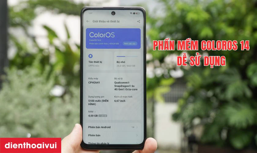 Hệ điều hành ColorOS 14 dễ dùng, nhiều tiện ích bảo mật