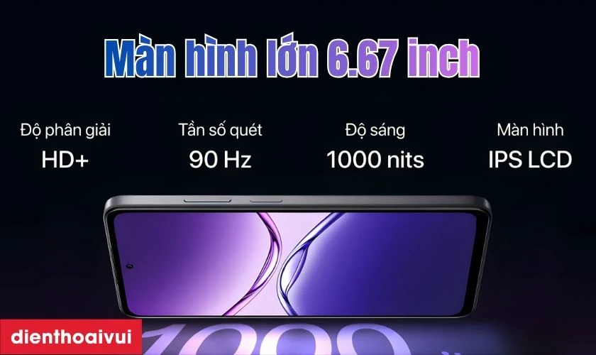 OPPO A5i Pro 8GB 128GB - Cũ trầy xước - Trắng sở hữu m&agrave;n h&igrave;nh lớn