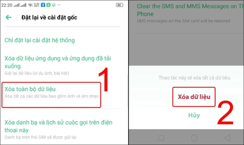 X&oacute;a dữ liệu