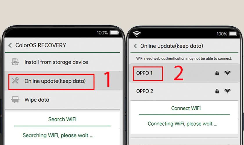 Cập nhật hệ điều hành mới nhất ở chế độ ColorOS Recovery khi OPPO bị lỗi