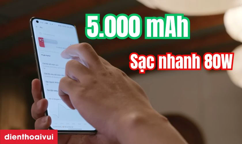 Pin v&agrave; c&ocirc;ng nghệ sạc nhanh vượt trội